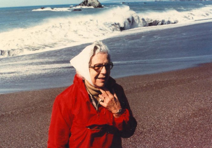 Grandma at ocean